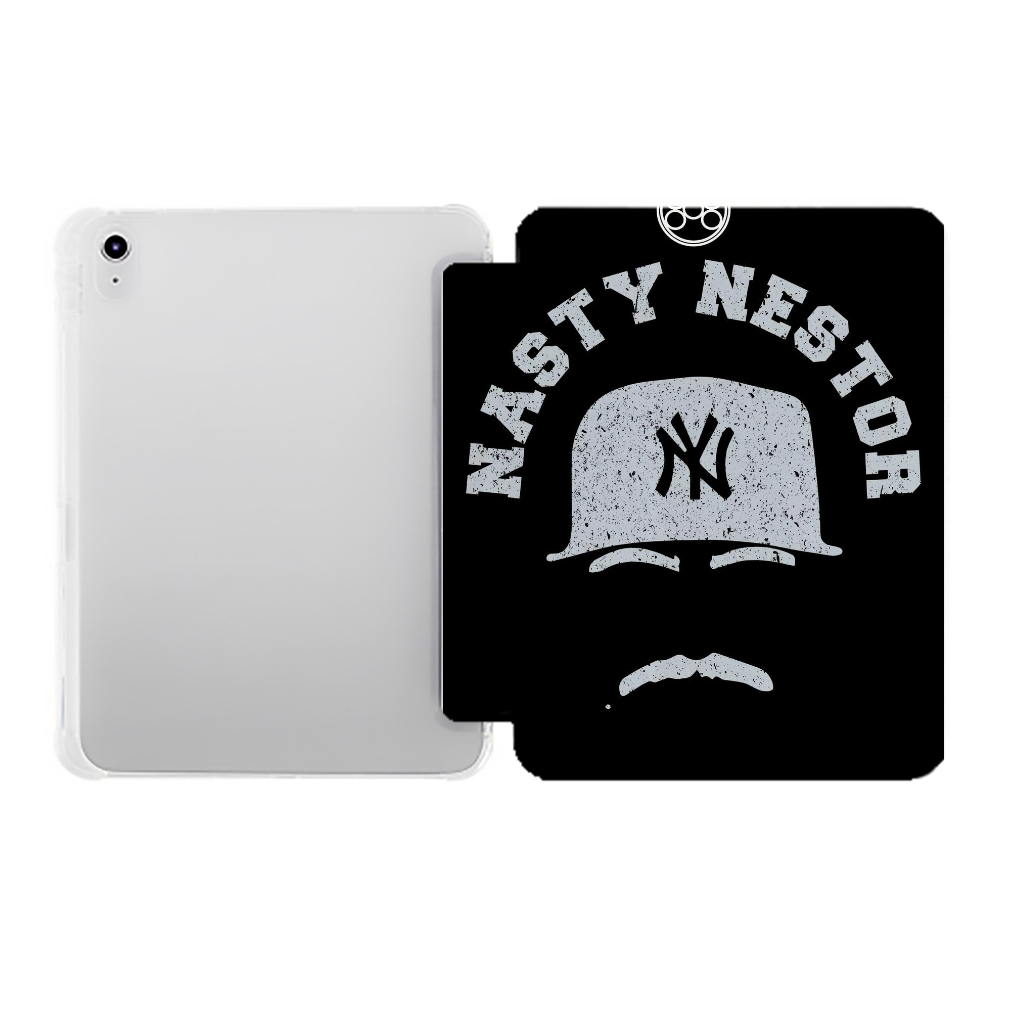 New York Yankees 152 Premium Tri-Fold PU Leather & Silicone IPad Case With Pencil Slot – Fits 9.5,10.5,10.9 – Adjustable Stand, Slim, Protective